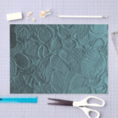 Seashells Blauwgroen oceaanbedekking met metalen b Tissuepapier (Craft)