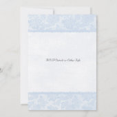Seashells Bleek Blue Floral Lace Beach Wedding Kaart (Achterkant)