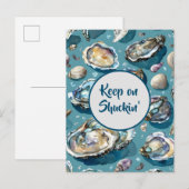 Seashells blijven op Shuckin' Oysters Clams Uitnodiging Briefkaart (Voorkant / Achterkant)