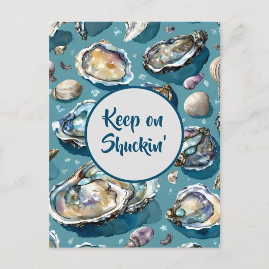 Seashells blijven op Shuckin' Oysters Clams Uitnodiging Briefkaart (Voorkant)