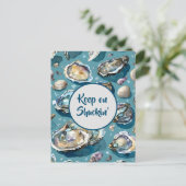 Seashells blijven op Shuckin' Oysters Clams Uitnodiging Briefkaart (Staand voorkant)