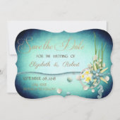 Seashells, bloemen sparen de Datum Save The Date (Voorkant)