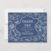 Seashells Blue Beach Wedding Dank je wel kaarten (Voorkant)