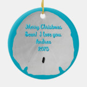 Seashells, Blue Photo Lijst kerstversiering Keramisch Ornament (Achterkant)