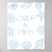 Seashells Bridal Shower Cards And Gifts Poster (Voorkant)