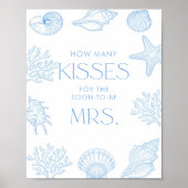  Seashells Bridal Shower How Many Kisses Poster (Voorkant)