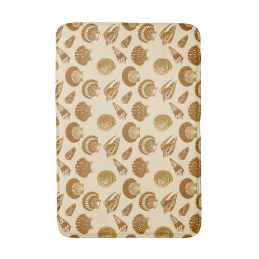 Seashells - Bruin op beige achtergrond Badmat (Voorkant Verticaal)