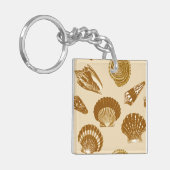 Seashells - Bruin op beige achtergrond Sleutelhanger (Voorkant Links)