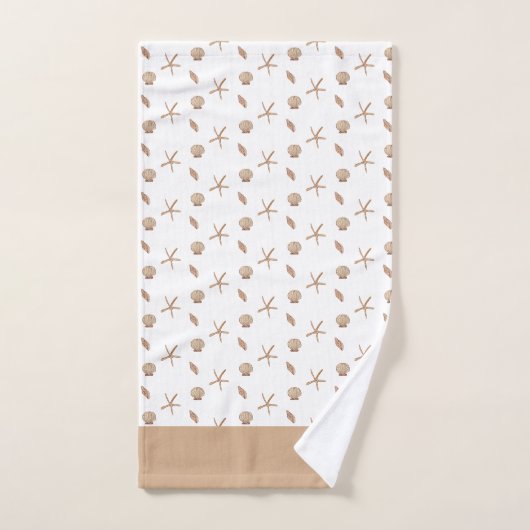Seashells Camel Witte Initialen Bad Handdoek (Handdoek)