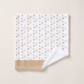 Seashells Camel Witte Initialen Bad Handdoek (Wasdoekje)