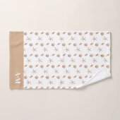 Seashells Camel Witte Initialen Bad Handdoek (Handdoek)