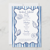 Seashells & Champagne vrijgezellenfeest Kaart (Achterkant)