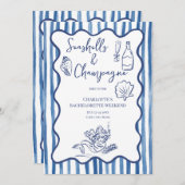 Seashells & Champagne vrijgezellenfeest Kaart (Voorkant / Achterkant)