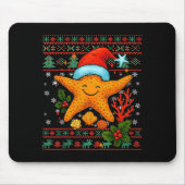 Seashells Christmas Ocean Water Starfish Ugly Xmas Muismat (Voorkant)