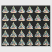 SeaShells Christmas Tree Ocean Water Starfish Cadeaupapier (Vlak)