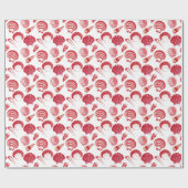 Seashells - cinnaber red op een witte achtergrond cadeaupapier (Vlak)