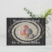 Seashells Clam Bake Invitation Kaart (Staand voorkant)