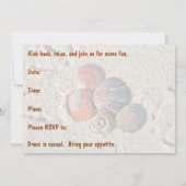 Seashells Clam Bake Invitation Kaart (Achterkant)