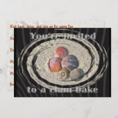 Seashells Clam Bake Invitation Kaart (Voorkant / Achterkant)