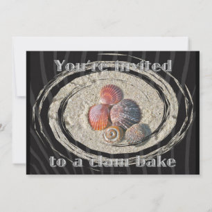 Seashells Clam Bake Invitation Kaart