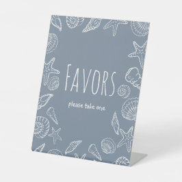 Seashells Coastal Vrijgezellenfeest Favors Sign Reclamebord Met Voetstuk