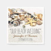 Seashells Custom Wedding Napkins Servet (Voorkant)