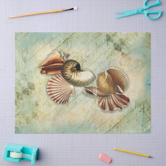  Seashells-deklaagpapier Tissuepapier (Craft)