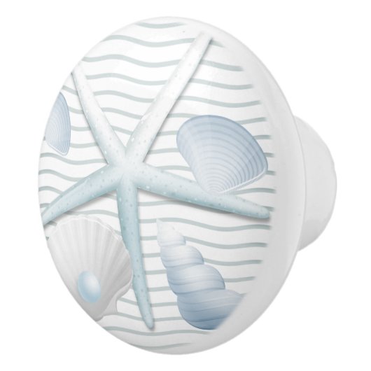 Seashells en parels keramische knop (Rechts)