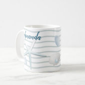 Seashells en parels koffiemok (Voorkant links)