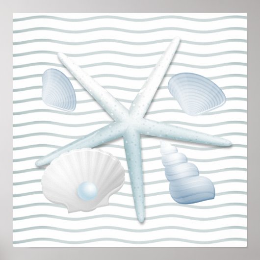 Seashells en parels poster (Voorkant)