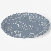 Seashells en Star Fish Coastal Vrijgezellenfeest Papieren Bordje (Gekanteld)