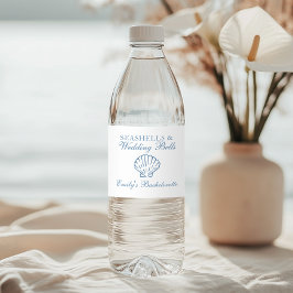 Seashells en Trouwbellen Bachelorette-feestje Waterfles Etiket
