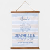 Seashells en Wedding Bells Bachelorette Hangend Wandkleed (Voorkant)