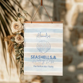 Seashells en Wedding Bells Bachelorette Hangend Wandkleed