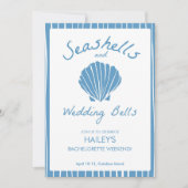 Seashells en Wedding Bells Bachelorette Kaart (Voorkant)