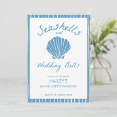 Seashells en Wedding Bells Bachelorette Kaart (Staand voorkant)
