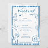 Seashells en Wedding Bells Bachelorette Kaart (Achterkant)