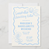 Seashells en Wedding Bells Bachelorette Kaart (Voorkant)