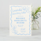 Seashells en Wedding Bells Bachelorette Kaart (Staand voorkant)