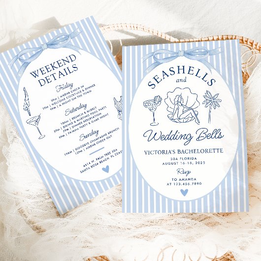 Seashells en Wedding Bells Bachelorette Route Kaart