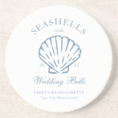 Seashells en Wedding Bells Bachelorette Sandstone Zandsteen Onderzetter (Voorkant)