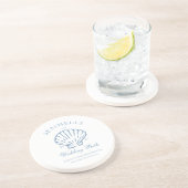 Seashells en Wedding Bells Bachelorette Sandstone Zandsteen Onderzetter (Zijkant)