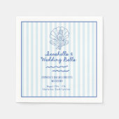 Seashells en Wedding Bells Bachelorette Servet (Voorkant)