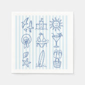 Seashells en Wedding Bells Bachelorette Servet (Voorkant)