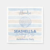 Seashells en Wedding Bells Bachelorette Servet (Voorkant)