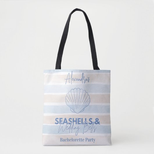 Seashells en Wedding Bells Bachelorette Tote Bag (Voorkant)