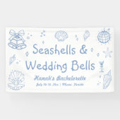 Seashells en Wedding Bells Bachelorette Welkom Spandoek (Horizontaal)