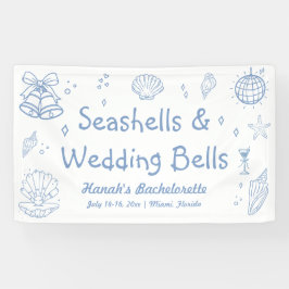 Seashells en Wedding Bells Bachelorette Welkom Spandoek