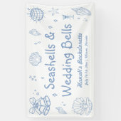 Seashells en Wedding Bells Bachelorette Welkom Spandoek (Verticaal)