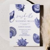 Seashells en Wedding Bells Blauw Vrijgezellenfeest Kaart